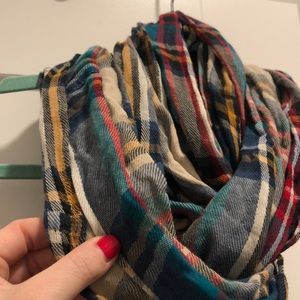 Plaid infinity scarf